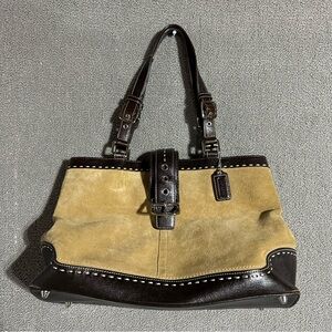 Coach Tote Bag Handbag Suede